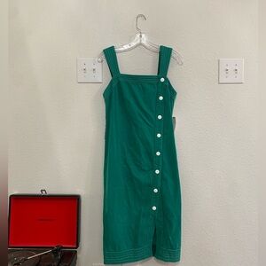 autumn emerald button down midi dress